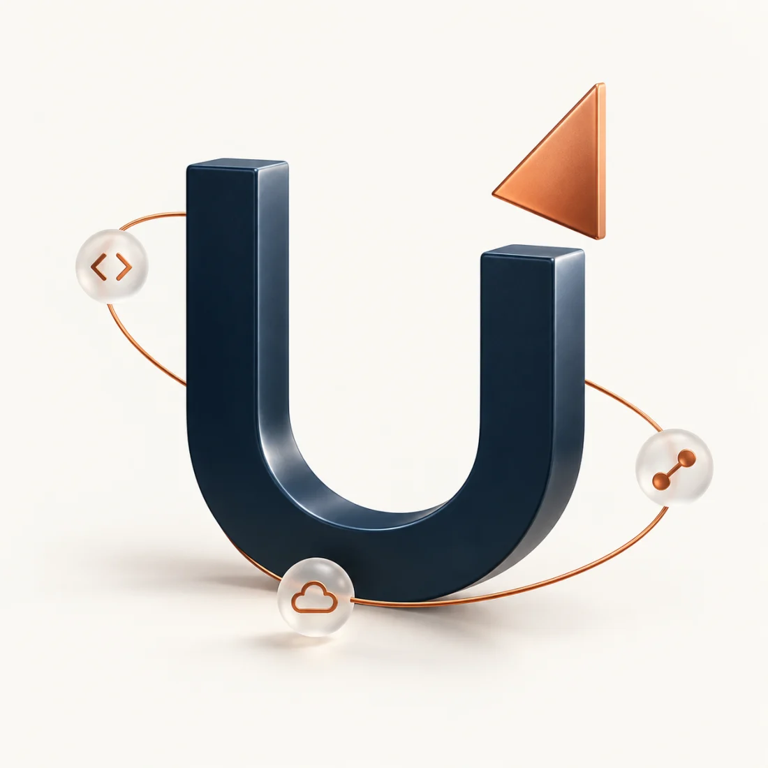 Unicorn Digitech U mark with connected code, cloud, and integration symbols